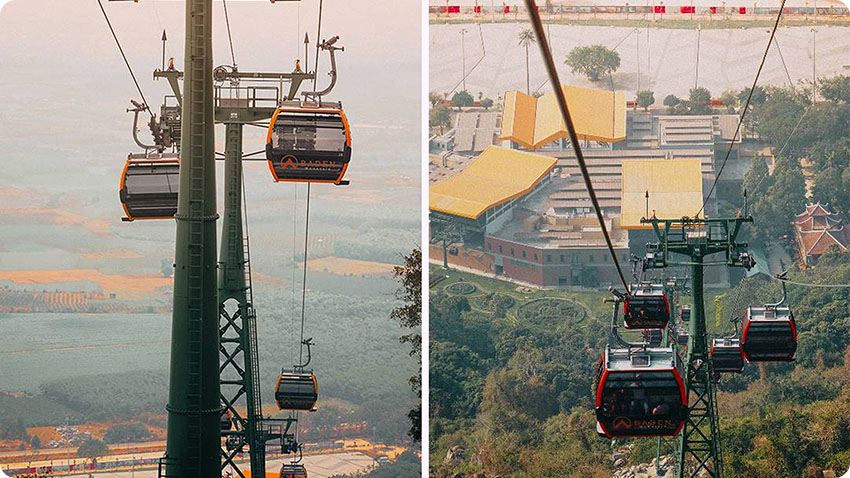 Teleférico para subir a montanha Ba Den