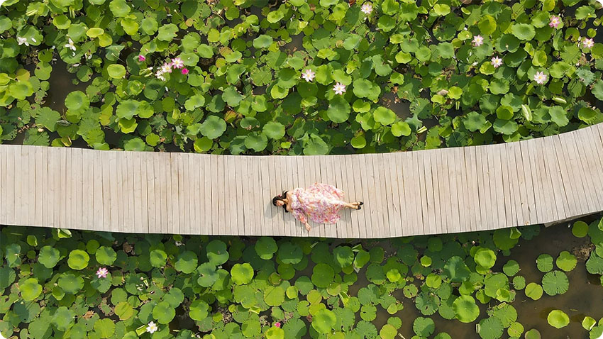 lago de Lótus na caverna de Mua