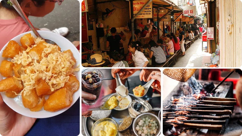 Gastronomia no mercado Dong Xuan