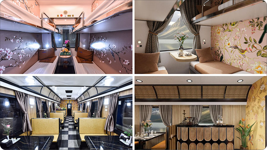 Interior dos trens de luxo