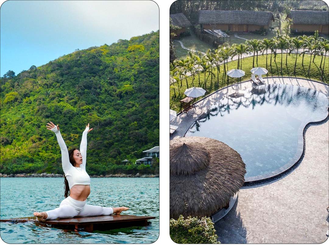 Ioga e meditação ambiente de montanha